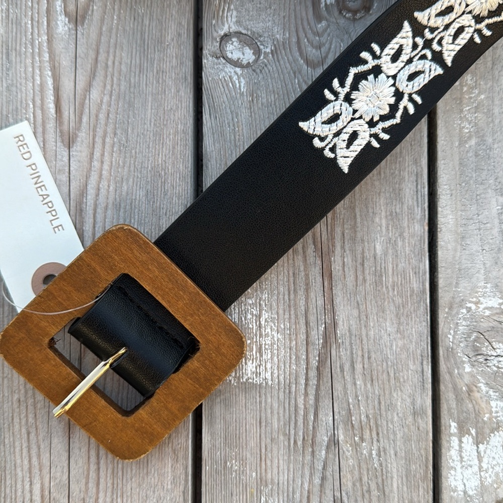 Leather Embroidered Belt Brand New with Tags